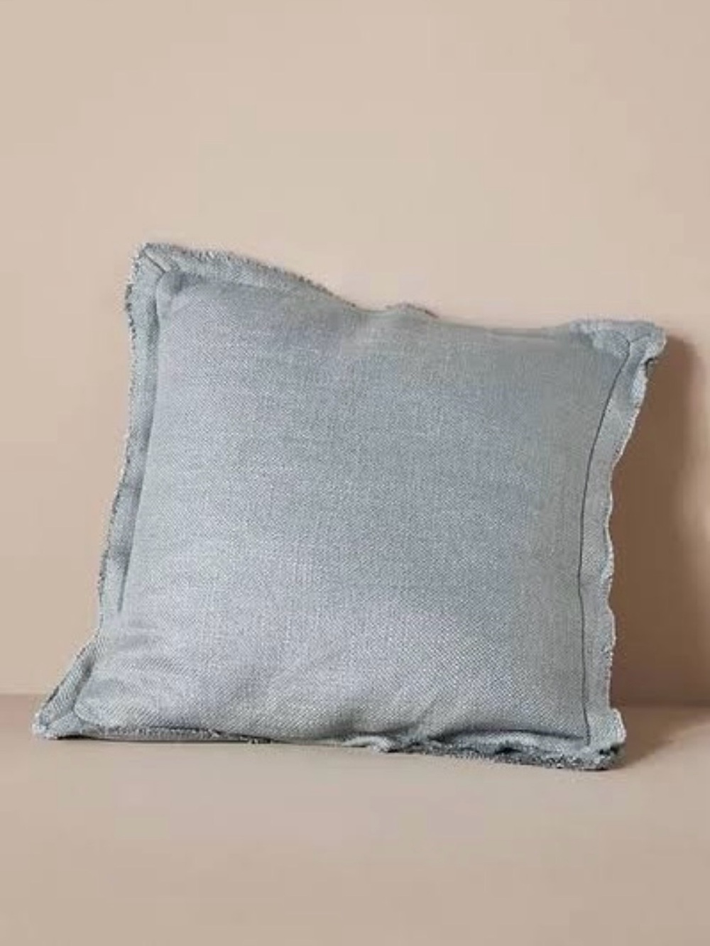NWT Anthropologie Luxe Linen Pillow Denim 18 x 18 in